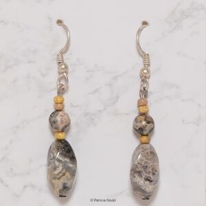 New - EA22 - Handmade Earrings - Picasso Jasper, one of a kind